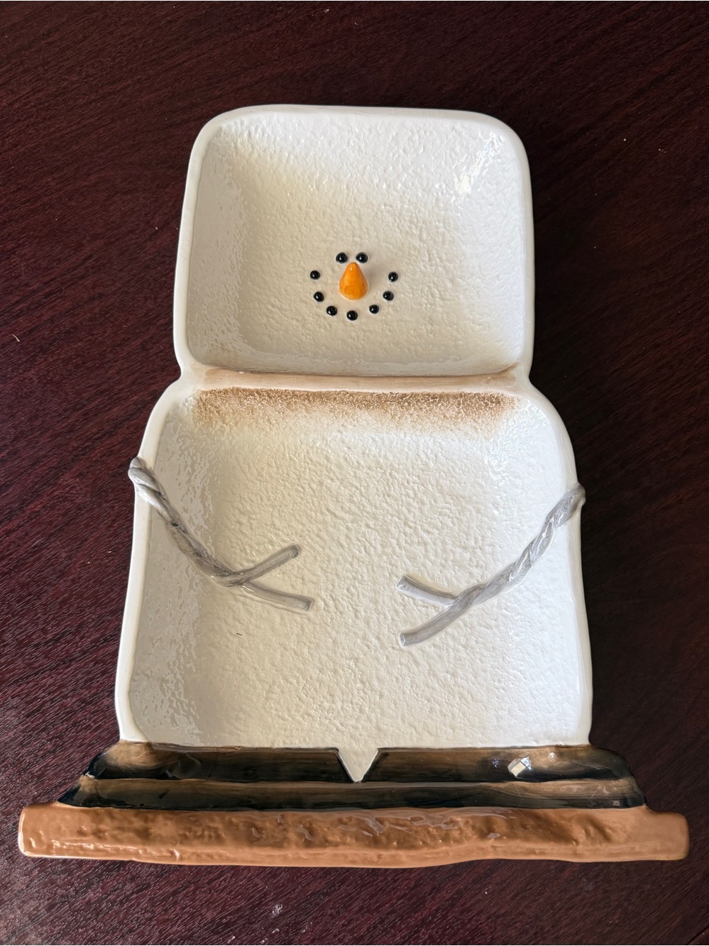 Midwest Of Cannon Falls The Original S'mores Divided Tray Snowman Christmas 13”
